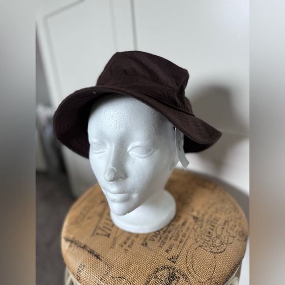 NWT ARITZIA TNA Banded bucket hat, Rich Mocha Brown, size small/medium - Picture 5 of 6